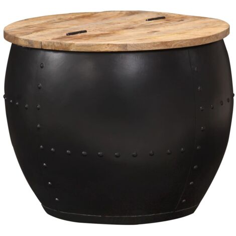 vidaXL Tavolino da Salotto Rotondo 53x43 cm in Legno Massello di Mango