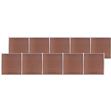 vidaXL Recinzione da Giardino in WPC 1737x186 cm Marrone