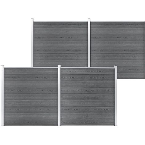 vidaXL Pannello di Recinzione in WPC 699x186 cm Grigio