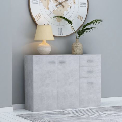 Credenza Grigio Cemento 105x30x75 cm in Legno Multistrato vidaXL
