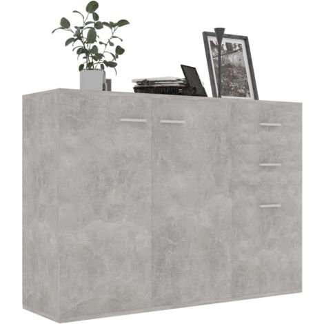 Credenza Grigio Cemento 105x30x75 cm in Legno Multistrato vidaXL