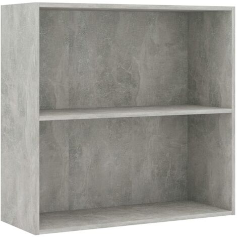 vidaXL Libreria 2 Ripiani Grigio Cemento 80x30x76,5 Legno Multistrato