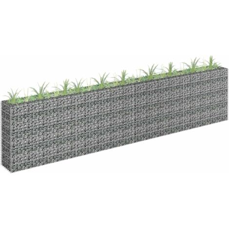 vidaXL Gabbione Letto Rialzato in Acciaio Zincato 360x30x90 cm