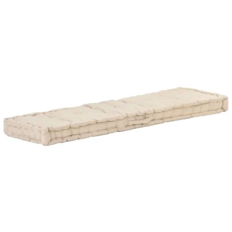 vidaXL Cuscino per Pallet e Pavimento in Cotone 120x40x7 cm Beige