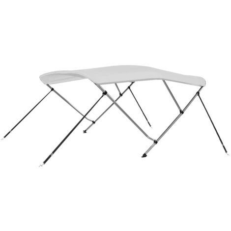Bimini di Prua con Tendalino a 3 Archi Bianco 183x160x137 cm vidaXL