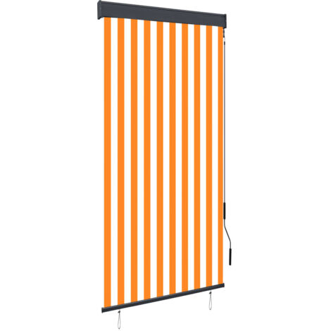 Tenda a Rullo per Esterni 100x250 cm Bianca e Arancione vidaXL