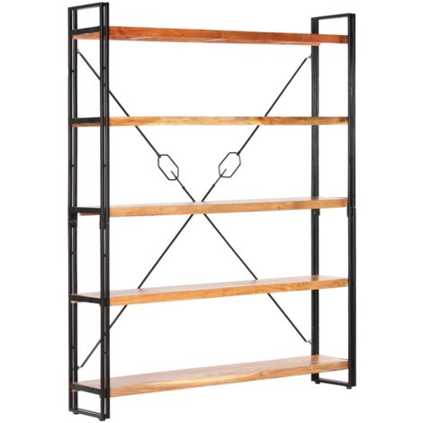 Libreria a 5 Ripiani 140x30x180 cm in Legno Massello di Acacia vidaXL (1/5)