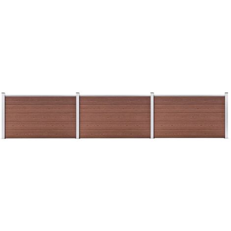 vidaXL Pannello di Recinzione in WPC 526x106 cm Marrone
