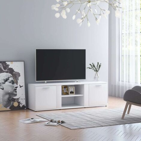 Mobile Porta TV Bianco 120x34x37 cm in Legno Multistrato vidaXL (1/8)