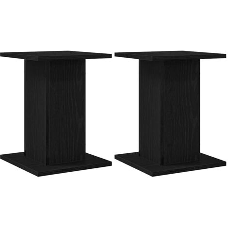 vidaXL Supporti per Altoparlanti 2 pcs Rovere Nero 30 x 30 x 40 cm