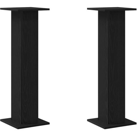 vidaXL Supporti per Altoparlanti 2 pcs Rovere Nero 30 x 30 x 95 cm