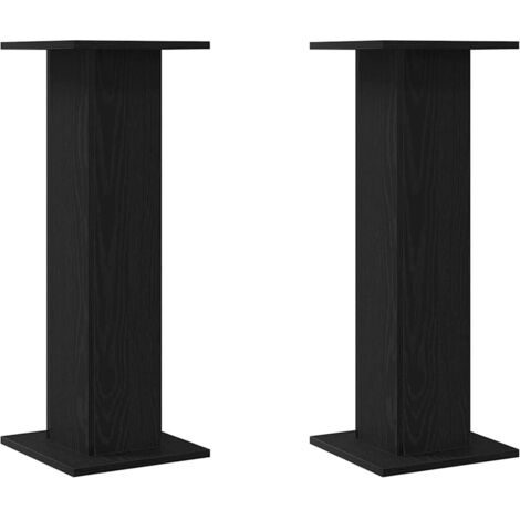 vidaXL Supporti per Altoparlanti 2 pcs Rovere Nero 30 x 30 x 80 cm