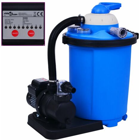 vidaXL Pompa con Filtro a Sabbia con Timer 550 W 50 L