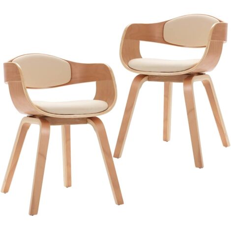vidaXL Sedie da Pranzo 2 pz in Legno Piegato e Similpelle (1/5)