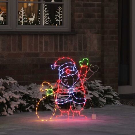 vidaXL Luce Babbo Natale Multicolore 58.5 x 60 x 1.3 cm Ferro (1/5)