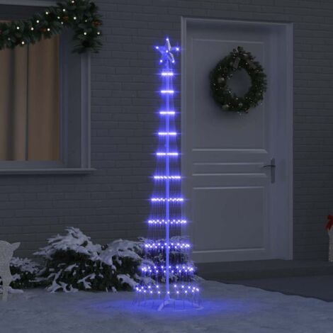 Albero di Natale LED con 230 LED Blu 51 x 51 x 190 cm Metallo vidaXL (1/5)