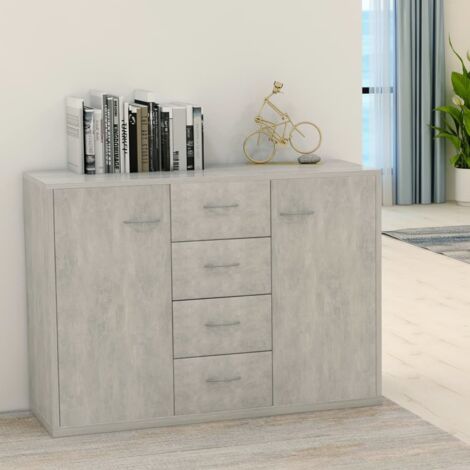 vidaXL Credenza Grigio Cemento 88x30x65 cm in Legno Multistrato
