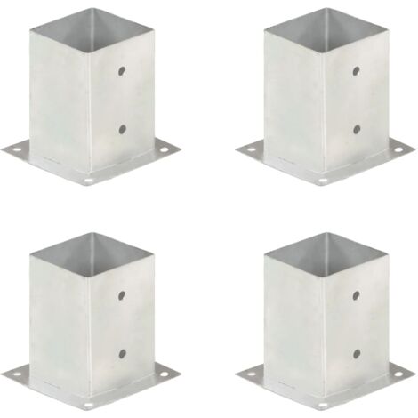 vidaXL Ancoraggi Pali 4 pz in Metallo Zincato 101 mm