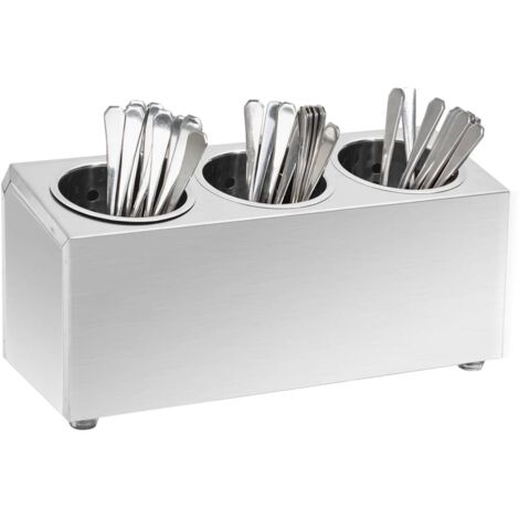 Portaposate con 3 Inserti Rettangolare in Acciaio Inox vidaXL