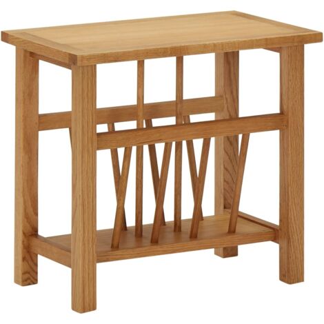 vidaXL Tavolino con Portariviste 45x27x42 cm Massello di Rovere (1/5)