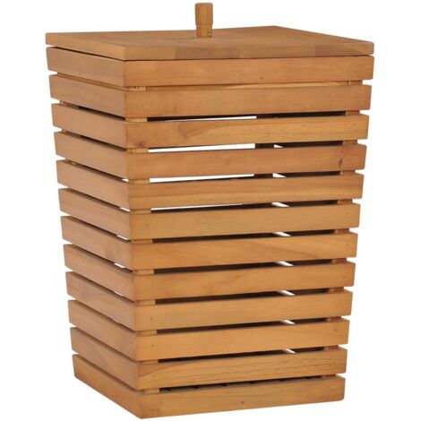 Cesto Portabiancheria 30x30x45 cm in Massello di Teak