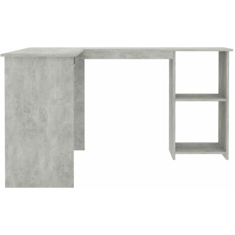 vidaXL Scrivania Angolare a L in Truciolato 120x140x75 cm Grigio Cemento