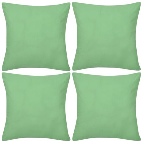 Federe 4 pz per Cuscini in Cotone Verde Mela 40 x 40 cm vidaXL