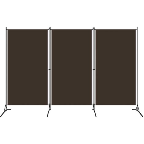 vidaXL Paravento a 3 Pannelli Marrone 260x180 cm