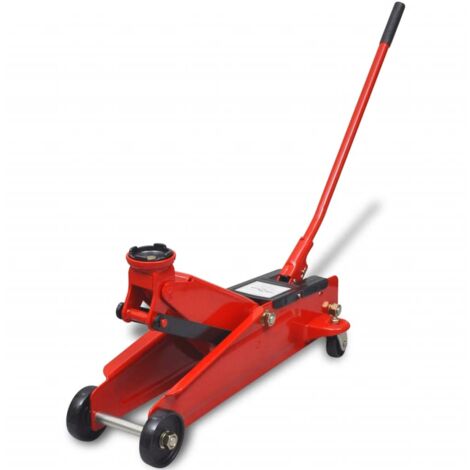 vidaXL Sollevatore Idraulico da Pavimento 3 Tonnellate Rosso