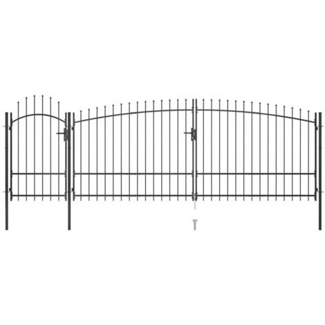 vidaXL Cancello da Giardino con Punta a Lancia 5x2,25 m Nero