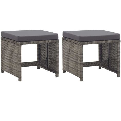 Sgabelli da Giardino 2 pz con Cuscini in Polyrattan Antracite vidaXL