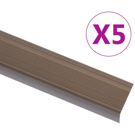 Profili a L per Gradini 5 pz in Alluminio 100 cm Marrone vidaXL