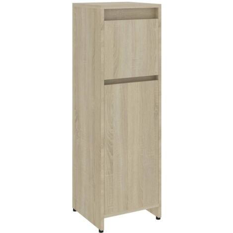 vidaXL Armadio da Bagno Bianco e Rovere 32x25,5x190 cm in Truciolato