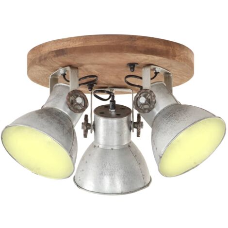 Lampada a Sospensione Industriale 25 W Argento 42x27cm E27 vidaXL