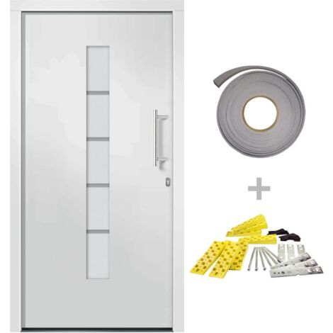 Porta d'Ingresso in Alluminio e PVC Bianco 100x210 cm vidaXL