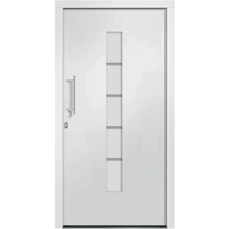 Porta d'Ingresso in Alluminio e PVC Bianco 100x210 cm vidaXL