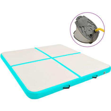 vidaXL Tappetino Ginnastica Gonfiabile e Pompa 200x200x15cm PVC Verde