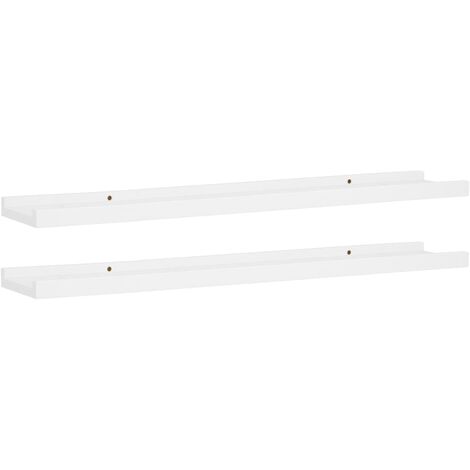 Mensole con Sporgenza 2 pz Bianche 80x9x3 cm MDF vidaXL