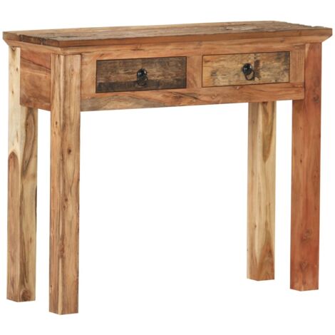 vidaXL Tavolo Consolle 90,5x30x75cm in Legno di Acacia e di Recupero