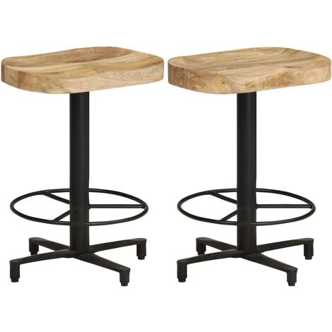 Sgabelli da Bar 2 pz 52 cm in Legno Massello di Mango vidaXL (1/5)