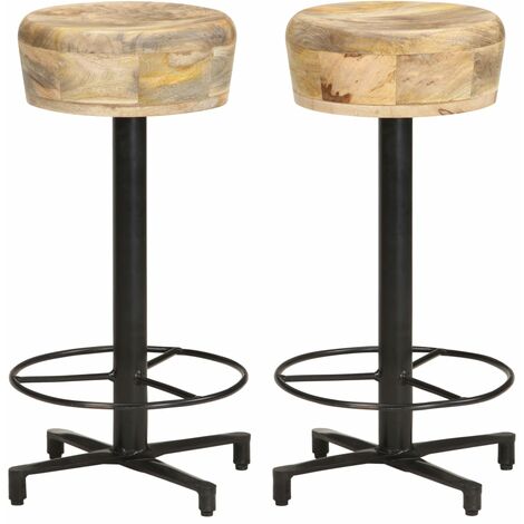 vidaXL Sgabelli da Bar 2 pz 66 cm in Legno Massello di Mango (1/5)