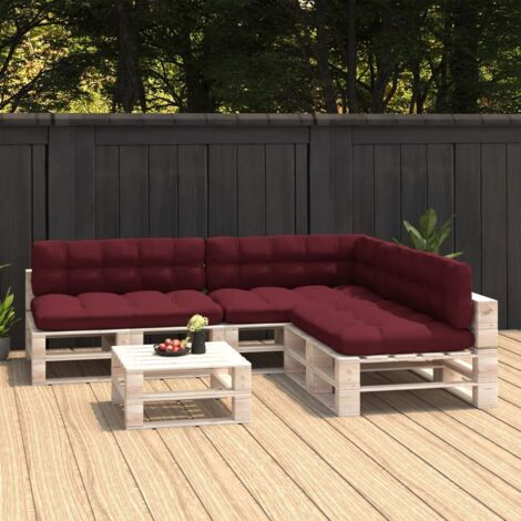 Cuscini per Divano Pallet 7 pz Rosso Vino (1/5)