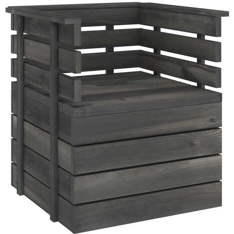 Poltrona da Giardino in Legno Massello di Pino Grigio Scuro vidaXL (1/5)