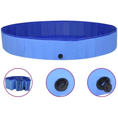 Piscina per Cani Pieghevole Blu 200x30 cm in PVC vidaXL