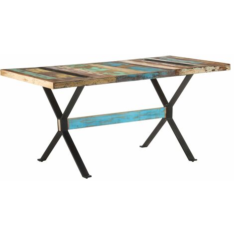 Tavolo da Pranzo 160x80x76 cm in Legno Massello di Recupero vidaXL