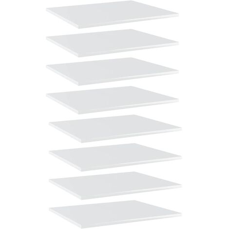 vidaXL Ripiani per Libreria 8pz Bianco Lucido 60x50x1,5cm Multistrato