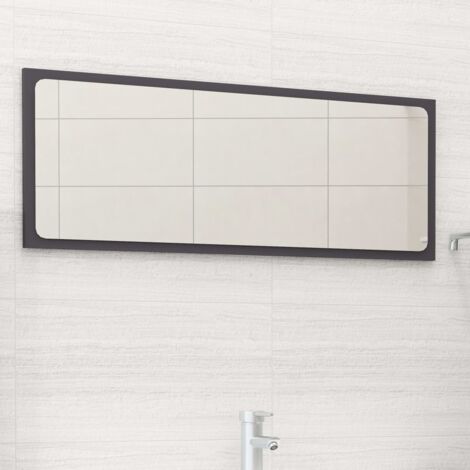 Specchio da Bagno Grigio 90x1,5x37 cm in Legno Multistrato vidaXL