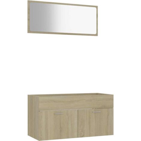 Set Mobili da Bagno 2 pz Rovere Sonoma in Legno Multistrato vidaXL
