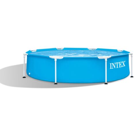 Intex 28205NP – Piscina Fuori Terra Metal Frame Rotonda, 1828 L, Acciaio e PVC, Azzurro, 244x51 cm (1/10)