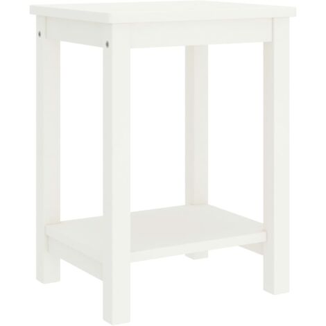 Vidaxl – Comodino bianco 35x30x47 cm in legno massello di pino – Ripiano ampio per lampada e oggetti – Design artigianale con venature uniche (1/5)